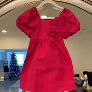 Zara Fuscia Pink Kids Dress with Floral Accents